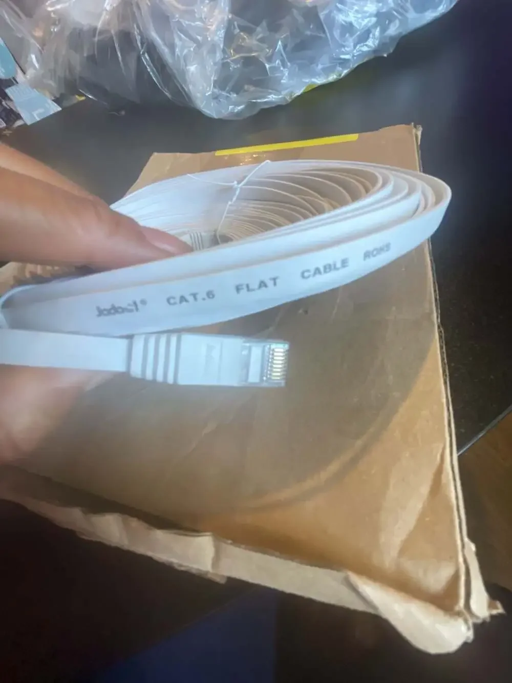 Jadaol Cat 6 Ethernet Cable 50 feet Flat White